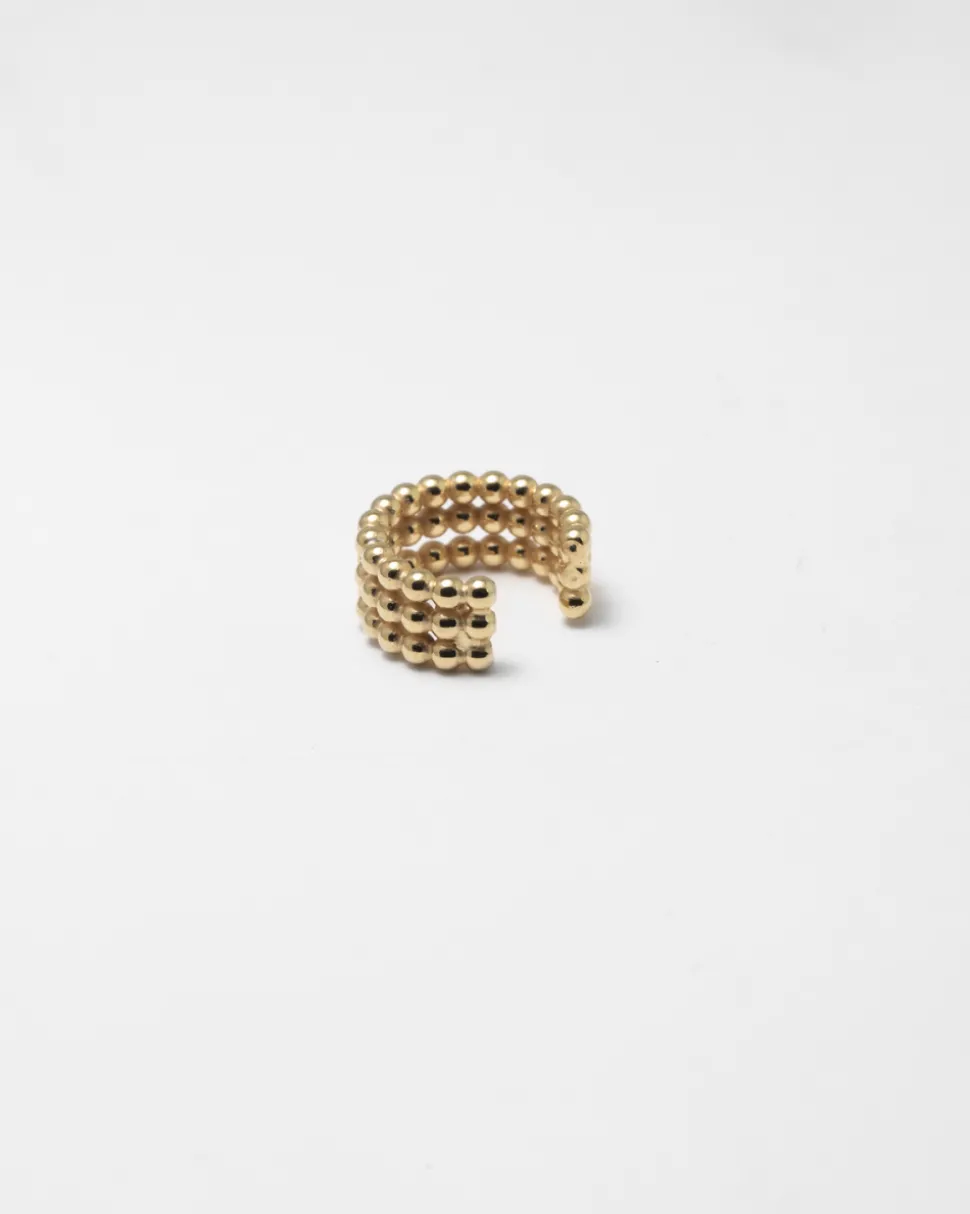EAR CUFF ORECCHINO SENZA BUCO PALLINE TRE GIRI PLACCATO ORO