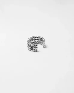 EAR CUFF ORECCHINO SENZA BUCO PALLINE TRE GIRI IN ARGENTO