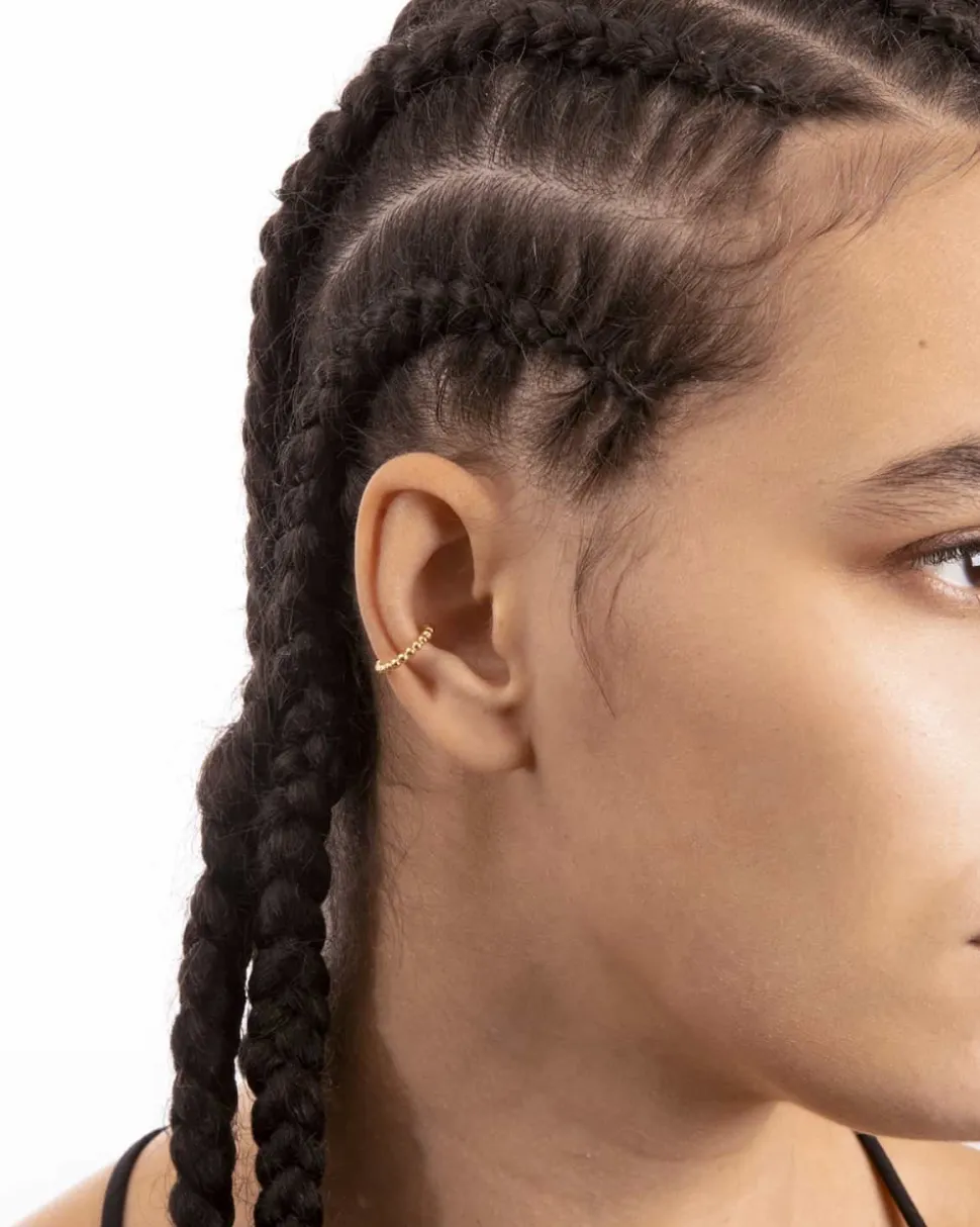 EAR CUFF ORECCHINO SENZA BUCO PALLINE UN GIRO PLACCATO ORO