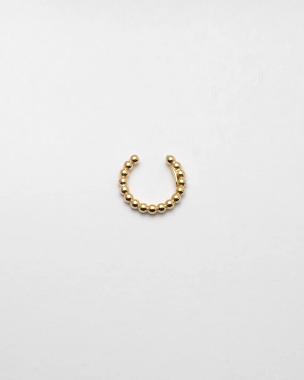 EAR CUFF ORECCHINO SENZA BUCO PALLINE UN GIRO PLACCATO ORO