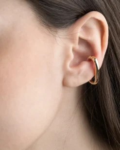 EAR CUFF OVALE FILO 4 MM PLACCATO ORO