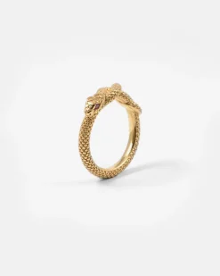 FEDINA SERPENTE CON OCCHI ZIRCONIA CUBICA ROSSA / ORO GIALLO LUCIDO