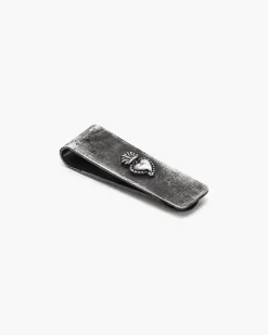 FERMASOLDI IN ARGENTO ANTICATO CUORE EX-VOTO