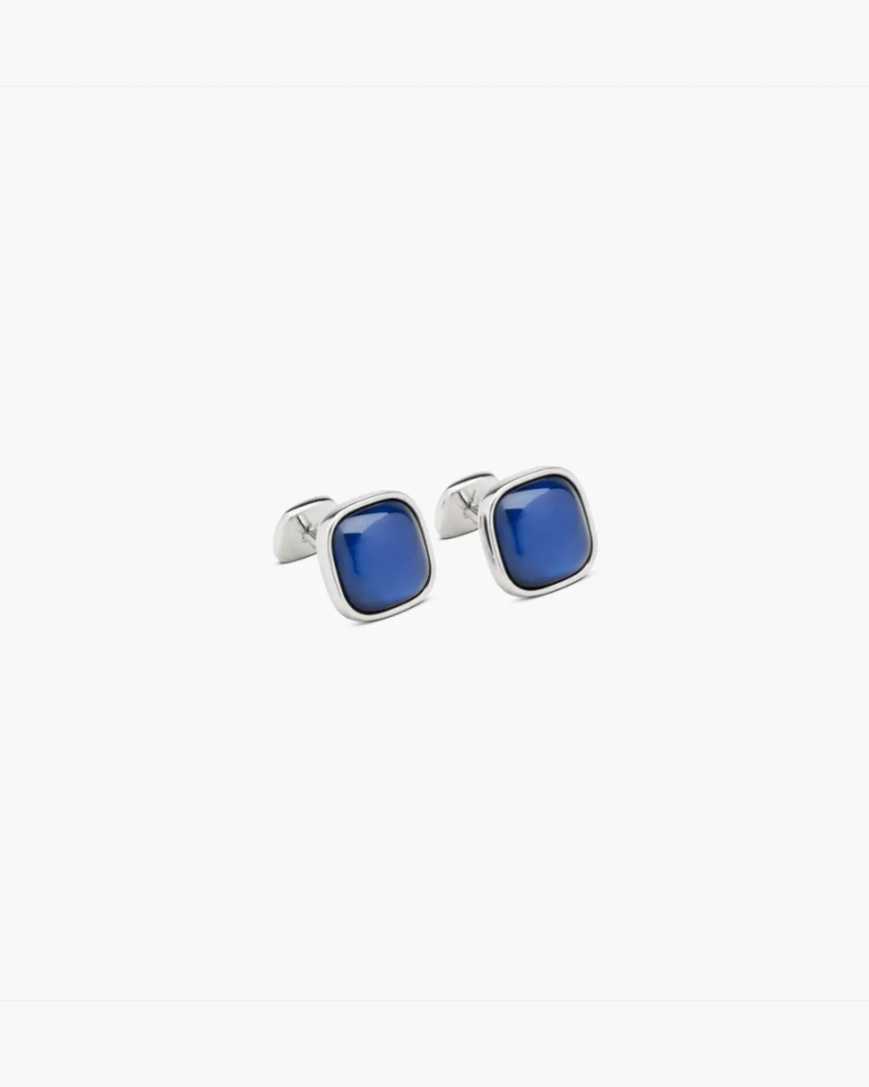 GEMELLI IN ARGENTO CON PIETRA PERSONALIZZABILE