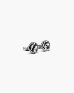 GEMELLI IN ARGENTO PERSONALIZZABILI CON CORDA E MONOGRAMMA