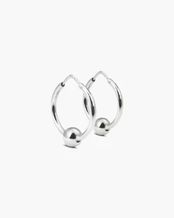 ORECCHINI PIERCING CON SFERA IN ARGENTO