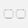 ORECCHINI QUADRATI IMPERNATI FILO TONDO 1,9 IN ARGENTO