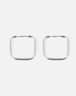 ORECCHINI QUADRATI IMPERNATI FILO TONDO 1,9 IN ARGENTO