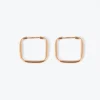 ORECCHINI QUADRATI IMPERNATI FILO TONDO 1,9 PLACCATI ORO ROSA