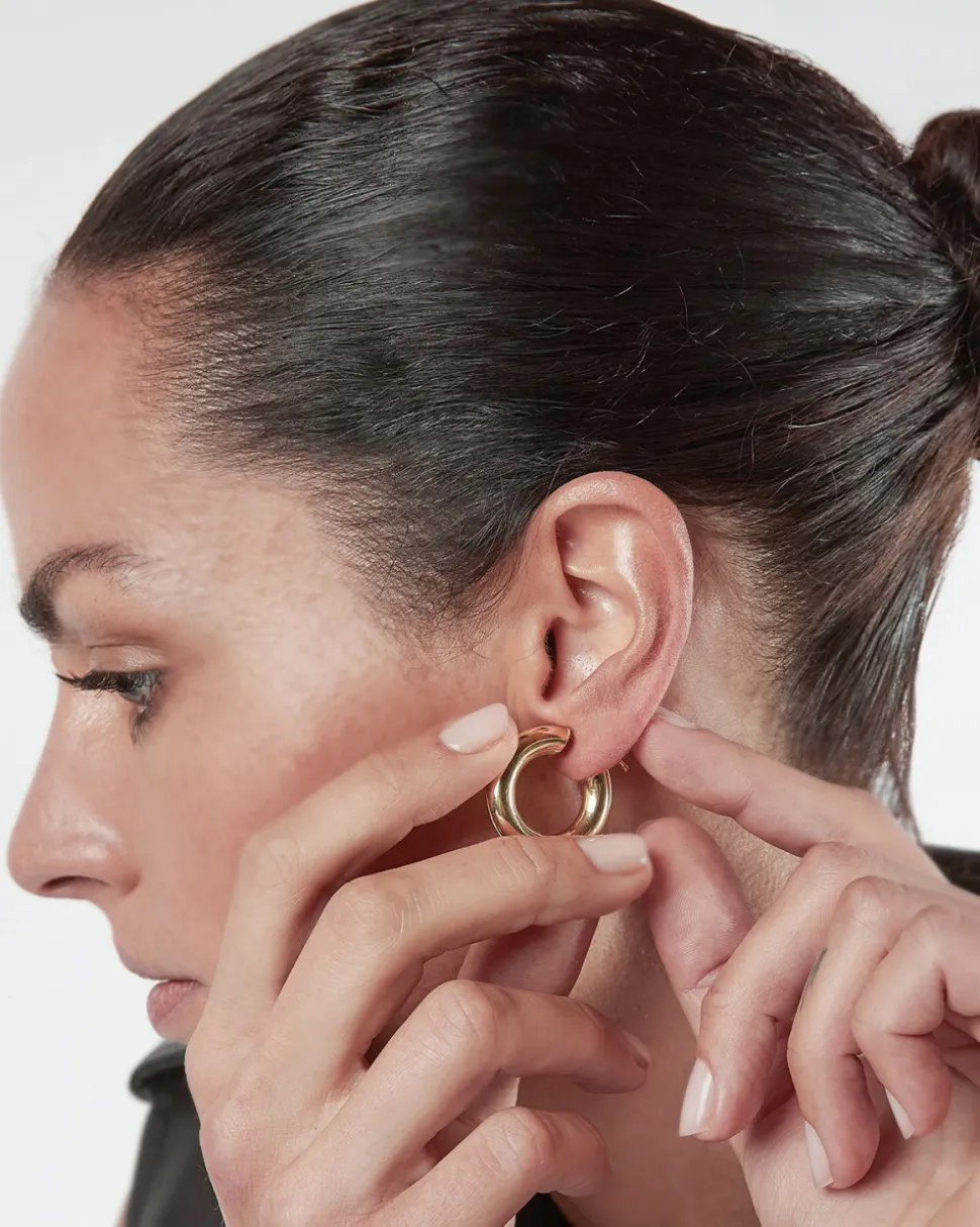 ORECCHINO A CERCHIO BOLD LOOP PLACCATO ORO
