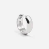 ORECCHINO A CERCHIO BOMBATO MINI IN ARGENTO RODIATO