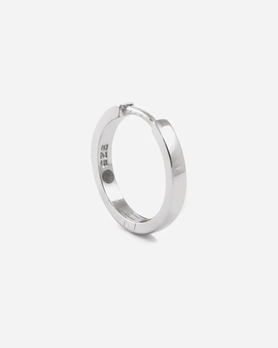 ORECCHINO A CERCHIO FILO QUADRATO IN ARGENTO RODIATO