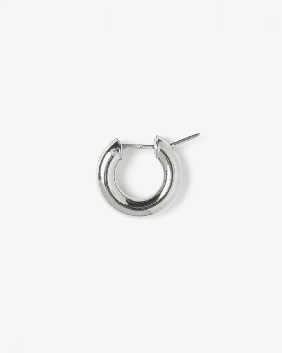 ORECCHINO A CERCHIO FILO TONDO 4 - 8MM IN ARGENTO RODIATO