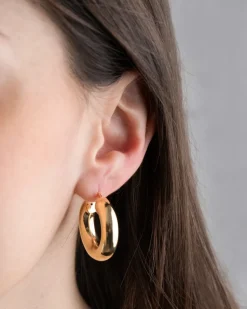 ORECCHINO A CERCHIO FILO TONDO 7 MM PLACCATO ORO