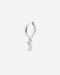 ORECCHINO A CERCHIO MONOLITH CON BRILLANTE PENDENTE