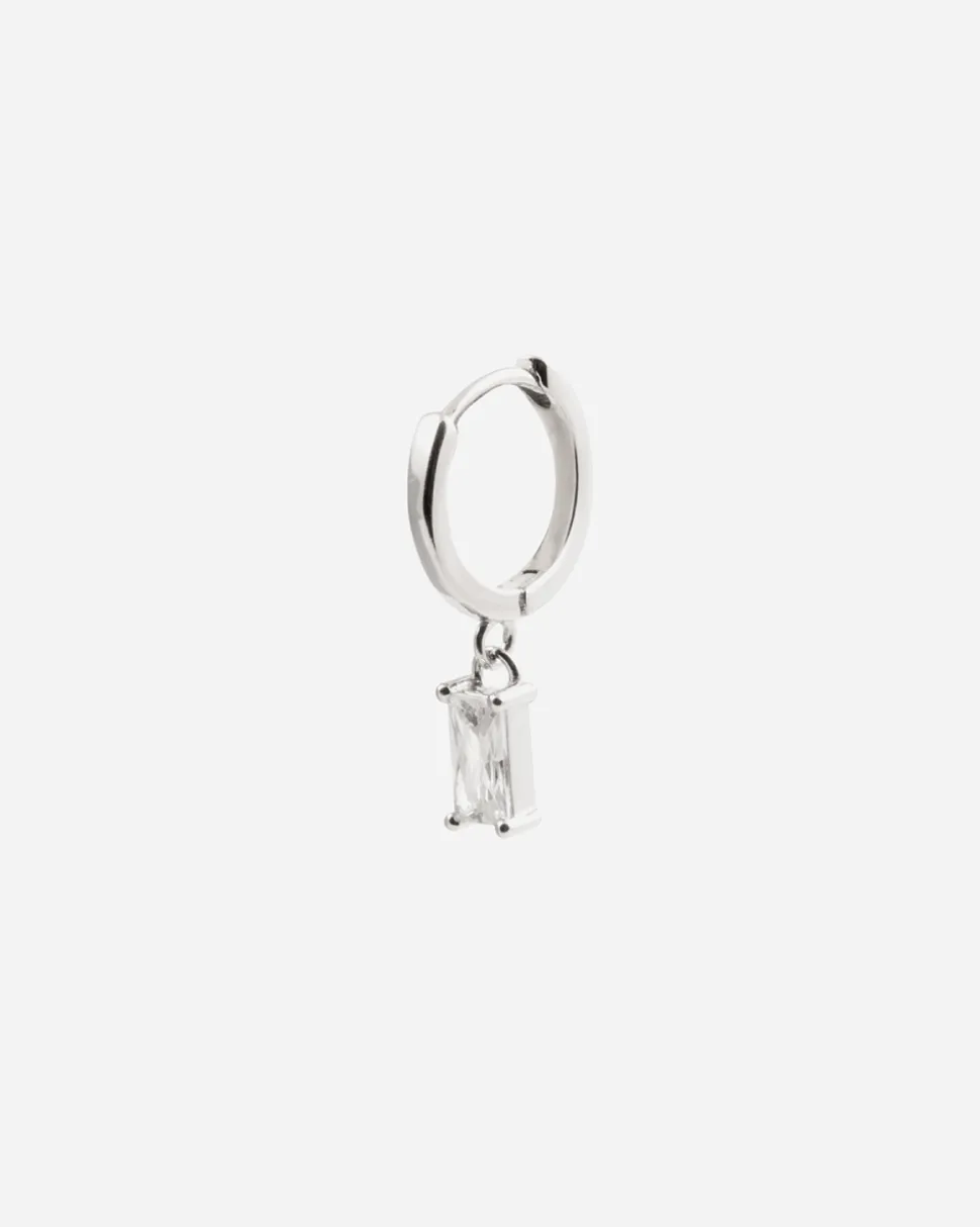 ORECCHINO A CERCHIO MONOLITH CON BRILLANTE PENDENTE