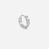 ORECCHINO A CERCHIO PIERCING CUORI IN ARGENTO RODIATO