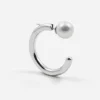 ORECCHINO A CERCHIO PIERCING IN ARGENTO CON PERLA