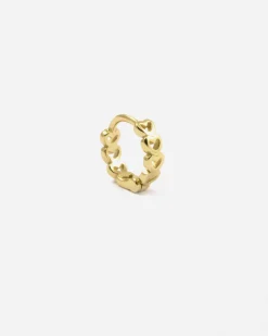 ORECCHINO A CERCHIO PIERCING CUORI PLACCATO ORO