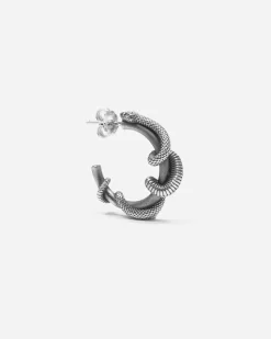 ORECCHINO A CERCHIO SERPENTE NAHAS IN ARGENTO