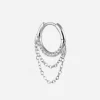 ORECCHINO A CERCHIO SHINY WAVES CON CATENE PENDENTI E BRILLANTI