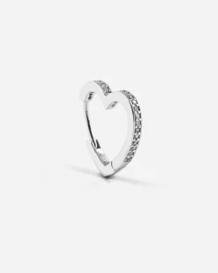 ORECCHINO A CUORE FROSTED HEART CON BRILLANTI