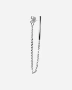 ORECCHINO A LOBO CATENA SILVER CHAIN BAR IN ARGENTO