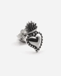 ORECCHINO A LOBO CUORE EX-VOTO IN ARGENTO