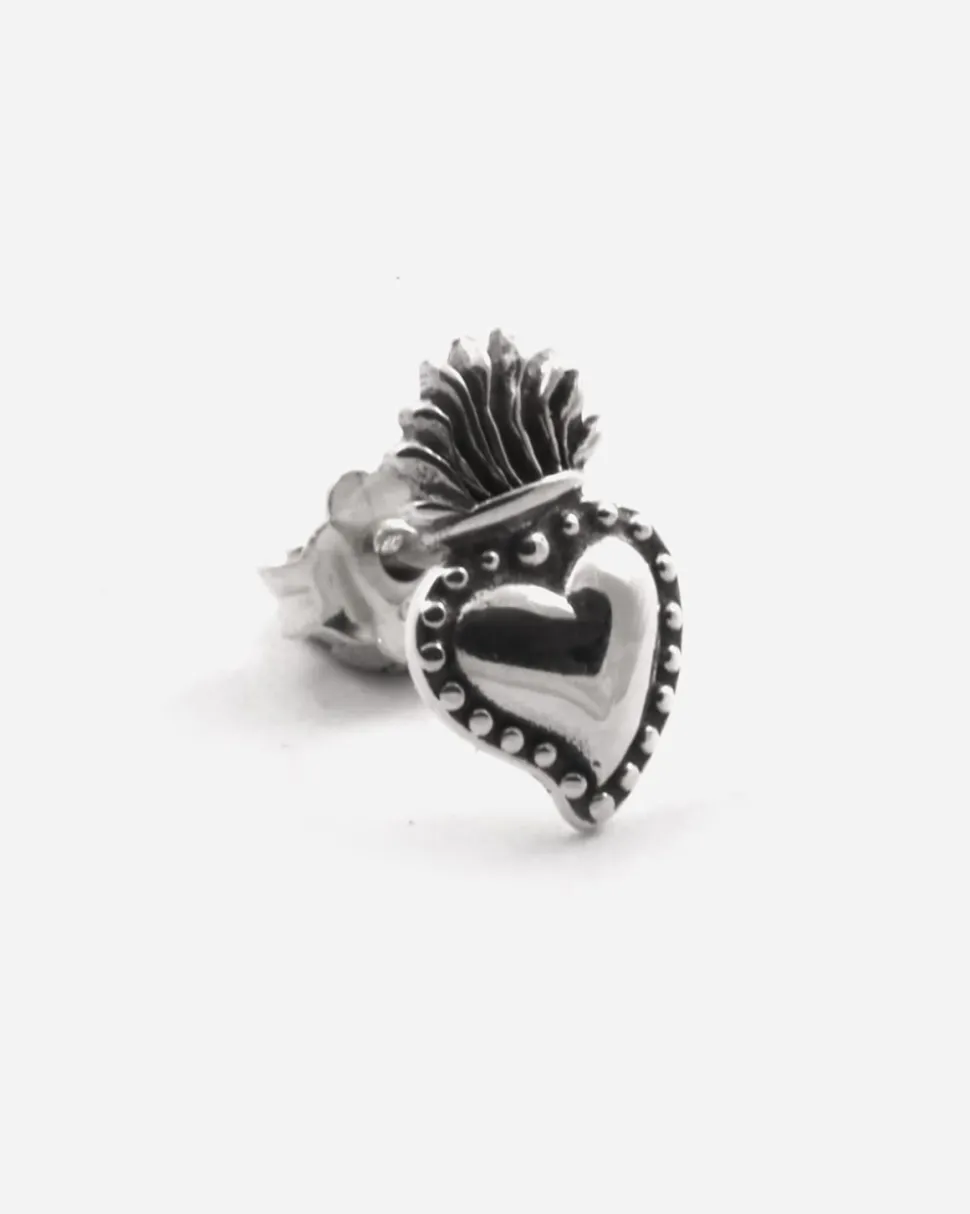 ORECCHINO A LOBO CUORE EX-VOTO IN ARGENTO
