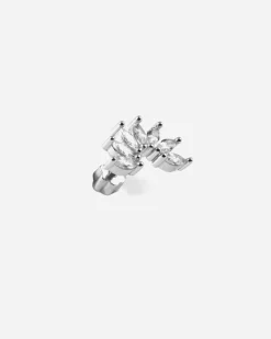 ORECCHINO A LOBO PIERCING SEMICERCHIO 7 NAVETTE IN ARGENTO