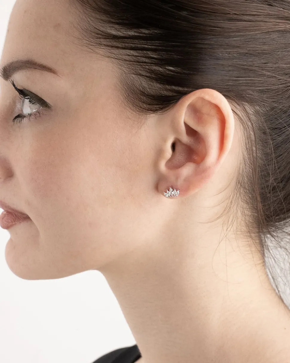ORECCHINO A LOBO PIERCING 5 NAVETTE IN ARGENTO