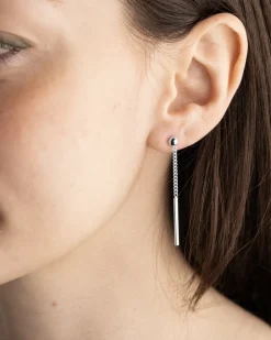 ORECCHINO A LOBO SFERA SILVER EAR BAR IN ARGENTO