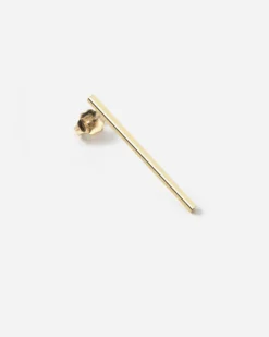 ORECCHINO BARRETTA LUNGA GOLDEN SINGLE BAR PLACCATO ORO