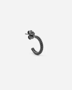 ORECCHINO BLACK SHINY HANGER CON BRILLANTI NERI
