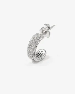 ORECCHINO BRIGHT BAND IN ARGENTO CON BRILLANTI