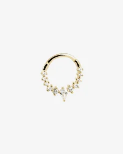 ORECCHINO CERCHIO GOLDEN CONSTELLATION SEPTUM PLACCATO ORO CON PIETRE