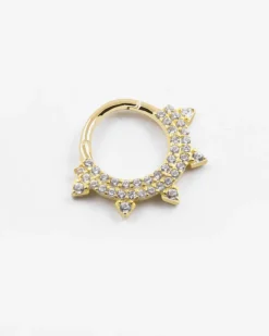 ORECCHINO CERCHIO GOLDEN CROWN SEPTUM PLACCATO ORO CON BRILLANTI