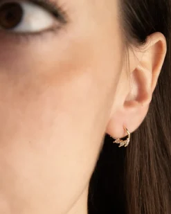 ORECCHINO CERCHIO GOLDEN FAN SEPTUM PLACCATO ORO CON PIETRE