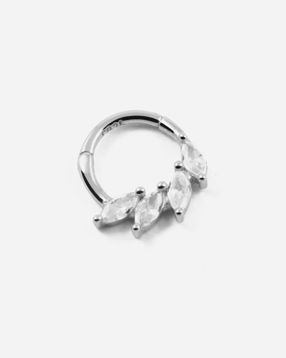 ORECCHINO CERCHIO SILVER FAN SEPTUM IN ARGENTO CON PIETRE