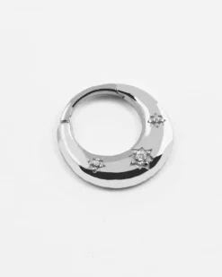 ORECCHINO CERCHIO SILVER HALFMOON SEPTUM IN ARGENTO CON BRILLANTI