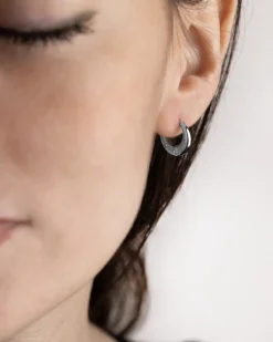ORECCHINO CERCHIO SILVER HALFMOON SEPTUM IN ARGENTO CON BRILLANTI