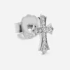 ORECCHINO CROCE GOTICA IN ARGENTO CON BRILLANTI