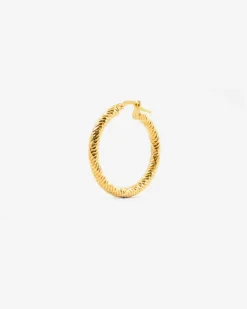 ORECCHINO DIAMOND HOOP GRANDE PLACCATO ORO