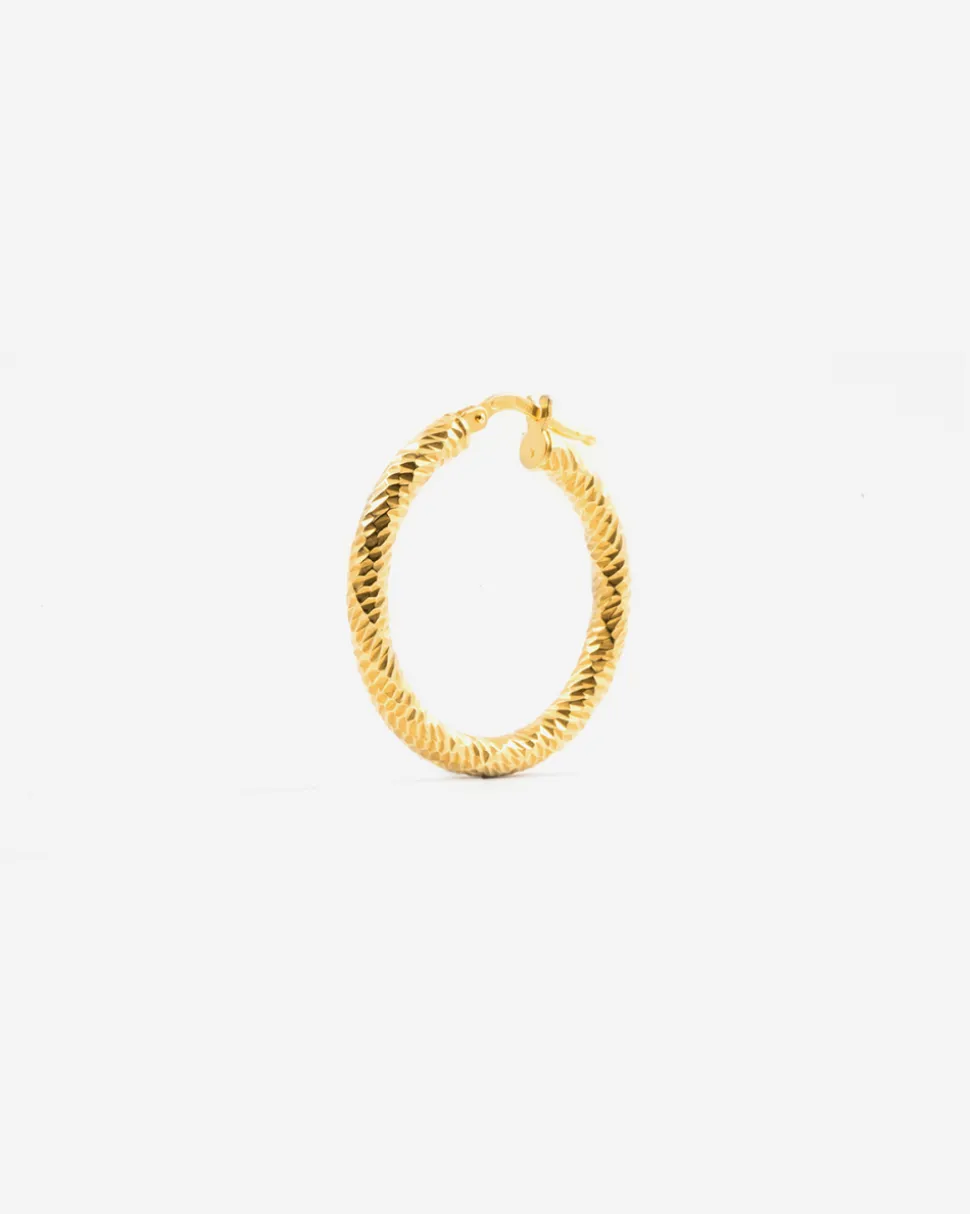 ORECCHINO DIAMOND HOOP GRANDE PLACCATO ORO