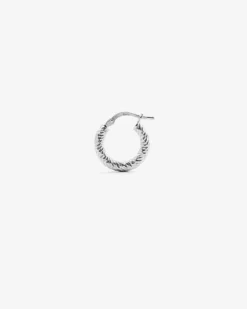 ORECCHINO DIAMOND HOOP PICCOLO IN ARGENTO RODIATO