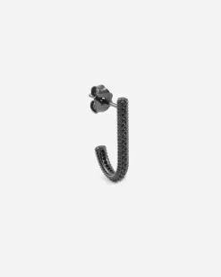 ORECCHINO FANCY BLACK HOOK CON BRILLANTI NERI