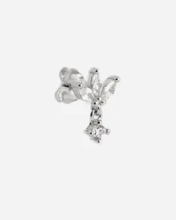 ORECCHINO IN ARGENTO NAVETTE E ZIRCONE PENDENTE