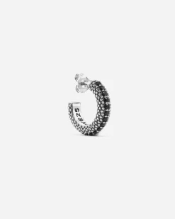 ORECCHINO IN ARGENTO PUNTINATI BLACK WIND
