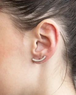 ORECCHINO IN ARGENTO RUGIADA CON BRILLANTI