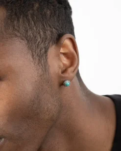 ORECCHINO LOBO ETNOBUD IN ARGENTO CON PIETRA TURCHESE
